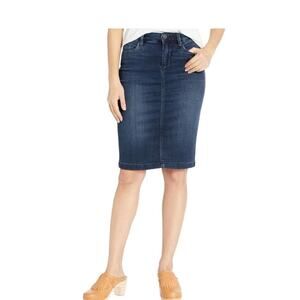 BLANK NYC Blue Denim Pencil Skirt With Back Slit NEW Size 27
